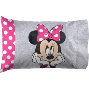 Jay Franco Bluey & Bingo 1 Single Reversible Pillowcase – Double-Sided Kids Super Soft Bedding (Official Bluey Product)(Gray – Minnie Mouse)