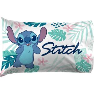 Jay Franco Bluey & Bingo 1 Single Reversible Pillowcase – Double-Sided Kids Super Soft Bedding (Official Bluey Product)(White – Lilo & Stitch)
