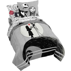 Jay Franco Bluey & Bingo 5 Piece Twin Size Bed Set – Includes Comforter & Sheet Set – Super Soft Kids Bedding Fade Resistant Microfiber (Official Bluey Product)(Gray – Nightmare Before Christmas)