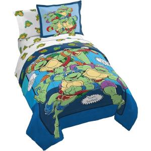 Jay Franco Bluey & Bingo 5 Piece Twin Size Bed Set – Includes Comforter & Sheet Set – Super Soft Kids Bedding Fade Resistant Microfiber (Official Bluey Product)(Blue – Tmnt)