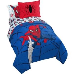 Jay Franco Bluey & Bingo 5 Piece Twin Size Bed Set – Includes Comforter & Sheet Set – Super Soft Kids Bedding Fade Resistant Microfiber (Official Bluey Product)(Blue – Spiderman)