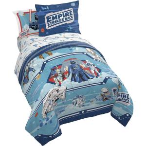 Jay Franco Bluey & Bingo 5 Piece Twin Size Bed Set – Includes Comforter & Sheet Set – Super Soft Kids Bedding Fade Resistant Microfiber (Official Bluey Product)(Blue – Star Wars)