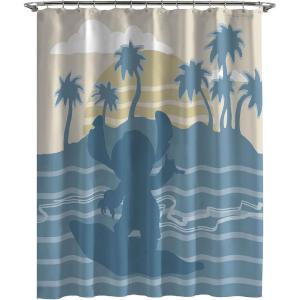 Jay Franco Bluey and Bingo Fabric Shower Curtain – Kids Teal Bathroom Décor(Blue – Stitch)