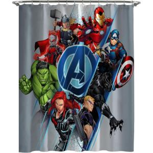 Jay Franco Bluey and Bingo Fabric Shower Curtain – Kids Teal Bathroom Décor(Gray – Avengers)