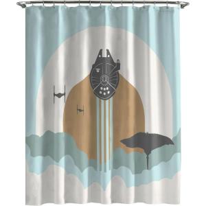 Jay Franco Bluey and Bingo Fabric Shower Curtain – Kids Teal Bathroom Décor(Multi – Star Wars)