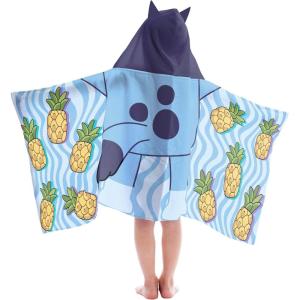 Jay Franco Hooded Bath and Beach Towel – Soft & Cozy 22″ x 51″ Kids’ Cotton Pool Towel, Blue – Bluey