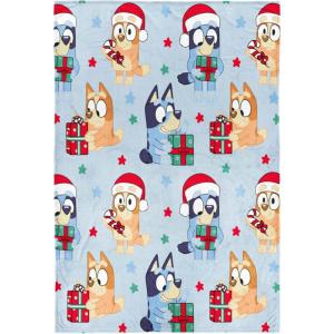 Jay Franco Kids Christmas Plush Throw Blanket – 40 x 50 Inch Soft & Cozy Fleece Throw for Holiday Bedroom & Couch Décor, Official Licensed Product, Blue – Bluey(Blue – Bluey)
