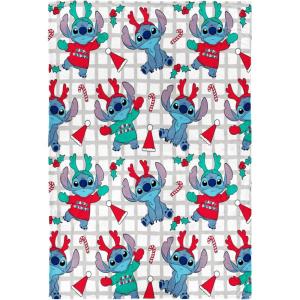 Jay Franco Kids Christmas Plush Throw Blanket – 40 x 50 Inch Soft & Cozy Fleece Throw for Holiday Bedroom & Couch Décor, Official Licensed Product, Blue – Bluey(Multi – Stitch)