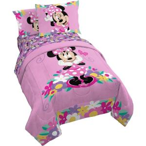 Jay Franco Kids Comforter Set Includes Sheets and Pillow Covers – Soft and Cozy Bed Set for Stylish Room Decor, Blue – Bluey & Bingo, 7 Piece Full(Pink – Minnie Mouse 02)