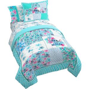 Jay Franco Kids Comforter Set Includes Sheets and Pillow Covers – Soft and Cozy Bed Set for Stylish Room Decor, Pink – Bluey 7 Piece Queen Size Bedding(Multi – Lilo and Stitch 02)