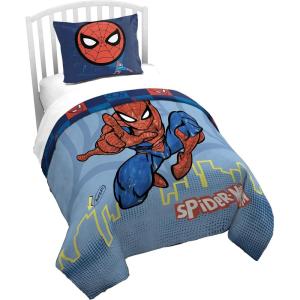 Jay Franco Kids Duvet Cover Set – 3 Piece Super Soft Bedding with Sham Pillowcase, Cover ONLY Comforter Not Included, Multi – Bluey, Queen(Blue – Spiderman)