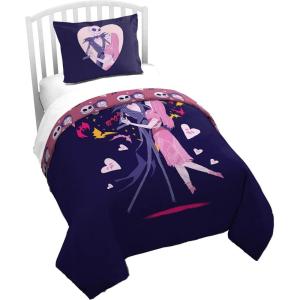 Jay Franco Kids Duvet Cover Set – 3 Piece Super Soft Bedding with Sham Pillowcase, Cover ONLY Comforter Not Included, Multi – Bluey, Queen(Purple – Nightmare Before Christmas)