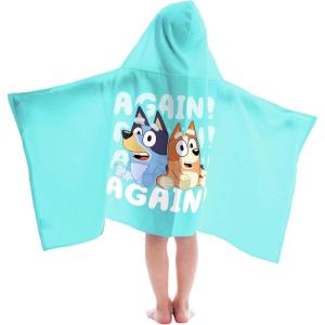 Jay Franco Kids Hooded Towel – 22″ x 51″ Super Soft Bath Wrap with 3D Hood, Beach, Pool & Travel, Official Licensed Product, Blue – Bluey(Blue – Bluey)
