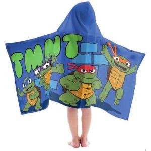 Jay Franco Kids Hooded Towel – 22″ x 51″ Super Soft Bath Wrap with 3D Hood, Beach, Pool & Travel, Official Licensed Product, Blue – Bluey(Blue – Teenage Mutant Ninja Turtles)
