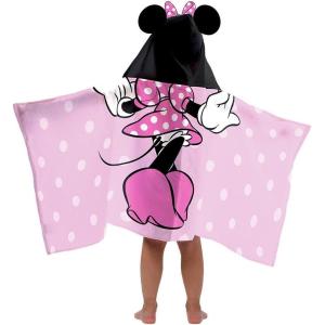 Jay Franco Kids Hooded Towel – 22″ x 51″ Super Soft Bath Wrap with 3D Hood, Beach, Pool & Travel, Official Licensed Product, Blue – Bluey(Pink – Minnie Mouse)
