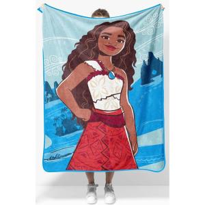 Jay Franco Kids Plush Throw Blanket – Soft & Comfy Throw for Couch or Bed – Cozy Home Décor for Living Room & Bedroom, Blue – Bluey, 46×60 – Throw Blanket(Blue – Moana)
