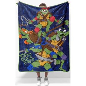Jay Franco Kids Plush Throw Blanket – Soft & Comfy Throw for Couch or Bed – Cozy Home Décor for Living Room & Bedroom, Blue – Bluey, 46×60 – Throw Blanket(Blue – Teenage Mutant Ninja Turtles)