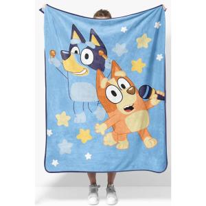 Jay Franco Kids Plush Throw Blanket – Soft & Comfy Throw for Couch or Bed – Cozy Home Décor for Living Room & Bedroom, Multi – Bluey, 46×60 – Throw Blanket(Blue – Bluey)