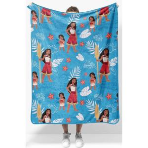 Jay Franco Kids Plush Throw Blanket – Soft & Comfy Throw for Couch or Bed – Cozy Home Décor for Living Room & Bedroom, Multi – Bluey, 46×60 – Throw Blanket(Blue – Moana)