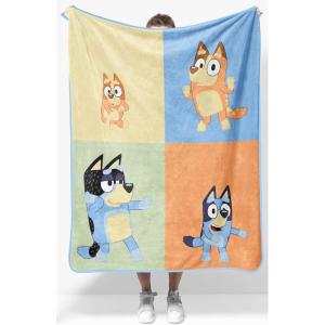 Jay Franco Kids Plush Throw Blanket – Soft & Comfy Throw for Couch or Bed – Cozy Home Décor for Living Room & Bedroom, Multi – Bluey, 46×60 – Throw Blanket(Multi – Bluey)