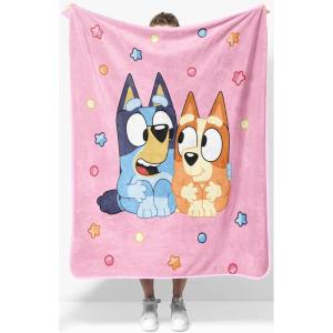 Jay Franco Kids Plush Throw Blanket – Soft & Comfy Throw for Couch or Bed – Cozy Home Décor for Living Room & Bedroom, Pink – Bluey, 40×50 – Travel Blanket(Pink – Bluey)