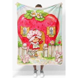 Jay Franco Kids Plush Throw Blanket – Soft & Comfy Throw for Couch or Bed – Cozy Home Décor for Living Room & Bedroom, Pink – Bluey, 40×50 – Travel Blanket(Multi – Strawberry Shortcake)