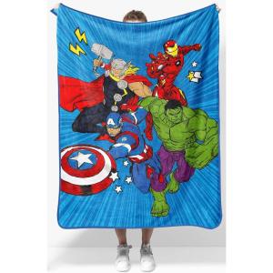 Jay Franco Kids Plush Throw Blanket – Soft & Comfy Throw for Couch or Bed – Cozy Home Décor for Living Room & Bedroom, Pink – Bluey, 40×50 – Travel Blanket(Blue – Avengers)