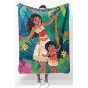 Jay Franco Kids Plush Throw Blanket – Soft & Comfy Throw for Couch or Bed – Cozy Home Décor for Living Room & Bedroom, Pink – Bluey, 40×50 – Travel Blanket(Multi – Moana)
