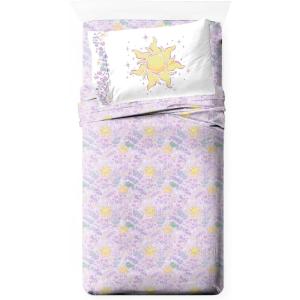 Jay Franco Kids Sheet Set with Fitted, Flat Sheets & Pillow Cover – Ultra-Soft Bedding with Pillowcase for Room Decor, Blue – Bluey & Bingo, 3 Piece Toddler(Purple – Disney Princess Rapunzel)