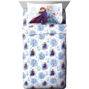 Jay Franco Kids Sheet Set with Fitted, Flat Sheets & Pillow Cover – Ultra-Soft Bedding with Pillowcase for Room Decor, White – Bluey, 4 Piece Full(Frozen 2 Spirit)