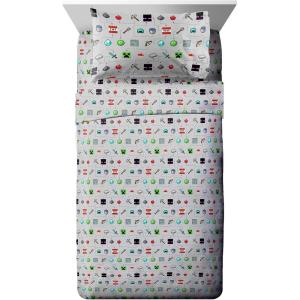 Jay Franco Kids Sheet Set with Fitted, Flat Sheets & Pillow Cover – Ultra-Soft Bedding with Pillowcase for Room Decor, White – Bluey, 4 Piece Full(Gray)