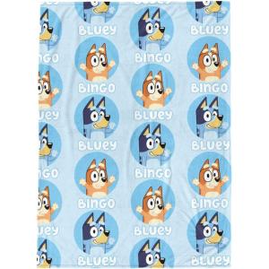 Jay Franco Plush Throw Blanket – 46″ x 60″ Inch Cartoon Kids Soft & Cozy Fleece Throw for Bedroom & Couch Décor, Official Licensed Product, Blue – Bluey