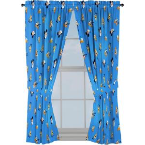 Jay Franco Window Curtains for Kids Bedroom 4-Piece Drape Set with 2 Tiebacks, Grey – Bluey, 42″ W x 63″ L (Pack of 2)(Blue – Mickey Mouse)