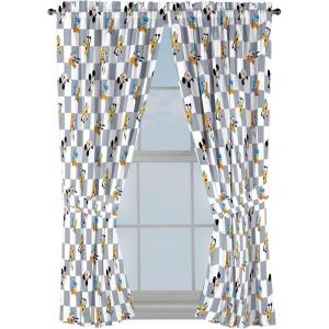 Jay Franco Window Curtains for Kids Bedroom 4-Piece Drape Set with 2 Tiebacks, Grey – Bluey, 42″ W x 63″ L (Pack of 2)(Multi – Mickey Mouse)