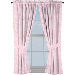 Jay Franco Window Curtains for Kids Bedroom 4-Piece Drape Set with 2 Tiebacks, Grey – Bluey, 42″ W x 63″ L (Pack of 2)(Pink – Hello Kitty)