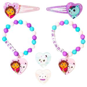 LUV HER Bluey Girls BFF 6 Piece Toy Jewelry Box Set with 2 Rings, 2 Bead Bracelets and Snap Hair Clips Ages 3+(BFF Set 2)