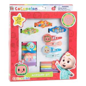 Luv Her Bluey Girls 20 Piece Accessory Set with 3 Barrettes, 4 Snap Hair Clips, 5 Elastics and 8 Terry Ponies- Ages 3+(Co Comelon)