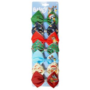 Luv Her Licensed Bluey Girls Hair Bows for Girls – Hair Accessories Gift Set – 7 Pcs 4 Inch Bundle – Bluey Christmas Hair clips – Alligator Clip – Ages 3 +