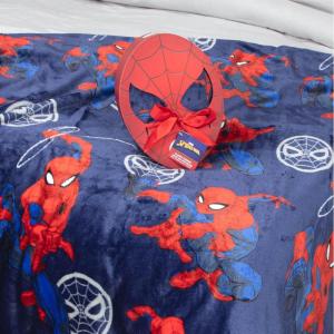 Monster Jam Throw Blanket with Gift Box – Throw Measures 46 x 60 Inches – Super Soft Special Edition.(Blue – Spiderman)