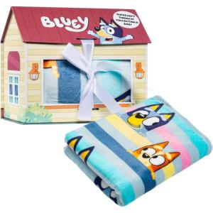 Monster Jam Throw Blanket with Gift Box – Throw Measures 46 x 60 Inches – Super Soft Special Edition.(Multi – Bluey)