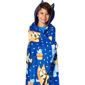Northwest BBC Studios Bluey Throw Blanket, Wearable Hooded 3D Sculpted Silk Touch Throw, 40″x50″(Bouncy About)