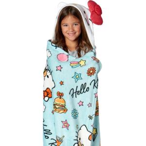 Northwest BBC Studios Bluey Throw Blanket, Wearable Hooded 3D Sculpted Silk Touch Throw, 40″x50″(World of Kitty)