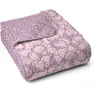Northwest Bluey Balloon Celebration Quilted Throw Blanket – Official Cartoon Throw Blanket Featuring Bluey, for Adults Boys Girls Bed, Couch, or Playroom, 60 x 80 Inches(Hello Kitty Pink)