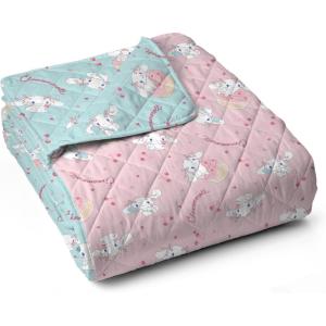 Northwest Bluey Balloon Celebration Quilted Throw Blanket – Official Cartoon Throw Blanket Featuring Bluey, for Adults Boys Girls Bed, Couch, or Playroom, 60 x 80 Inches(Cherry Cupcake)