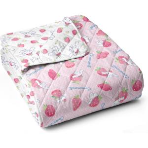 Northwest Bluey Balloon Celebration Quilted Throw Blanket – Official Cartoon Throw Blanket Featuring Bluey, for Adults Boys Girls Bed, Couch, or Playroom, 60 x 80 Inches(Cinnamoroll)