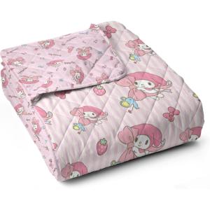 Northwest Bluey Balloon Celebration Quilted Throw Blanket – Official Cartoon Throw Blanket Featuring Bluey, for Adults Boys Girls Bed, Couch, or Playroom, 60 x 80 Inches(Stripes)