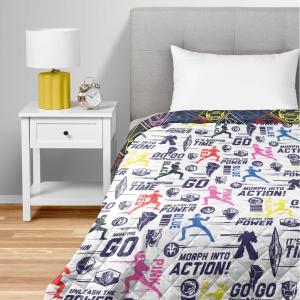 Northwest Bluey Balloon Celebration Quilted Throw Blanket – Official Cartoon Throw Blanket Featuring Bluey, for Adults Boys Girls Bed, Couch, or Playroom, 60 x 80 Inches(Power Ranger Core)