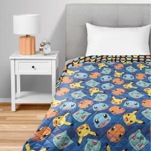 Northwest Bluey Balloon Celebration Quilted Throw Blanket – Official Cartoon Throw Blanket Featuring Bluey, for Adults Boys Girls Bed, Couch, or Playroom, 60 x 80 Inches(Striped Favorites)
