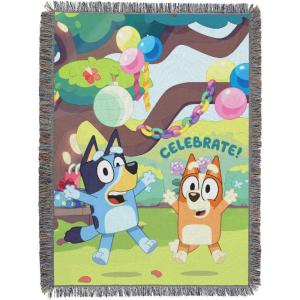 Northwest Bluey Woven Tapestry Throw Blanket, Celebrate Fun, 48 x 60 inches