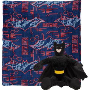 Northwest Character Hugger Pillow & Silk Touch Throw Blanket Set, 40″ x 50″, Bluey Festive Sweaters(Batman – Cyber Symbols)